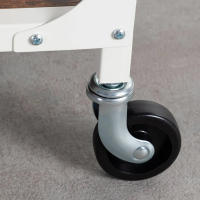 ORION91 MESA DE CENTRO EN ACERO Y MDF CON RUEDAS 80x55x45cm Color Blanco - SpazioLuzio - details 1