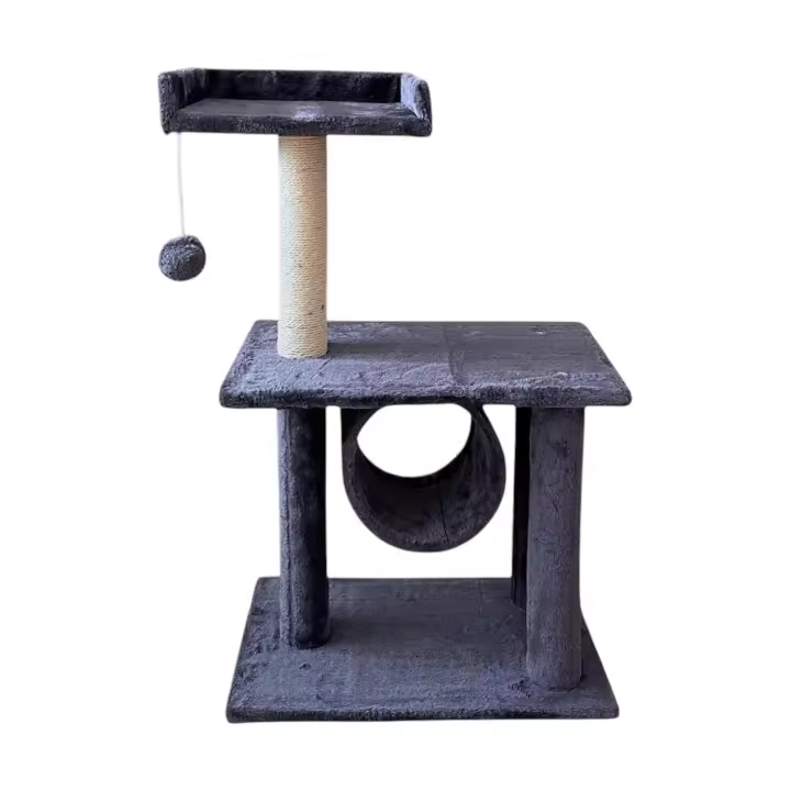 COTTECOTA- Árbol para gato gris 30x50x83cm, con plataformas, rascadores y zonas de descanso. Ideal para estimular el ejercicio, el juego y el descanso de tu felino. Hecho con materiales resistentes y seguros, perfecto para gatos de todos - 1
