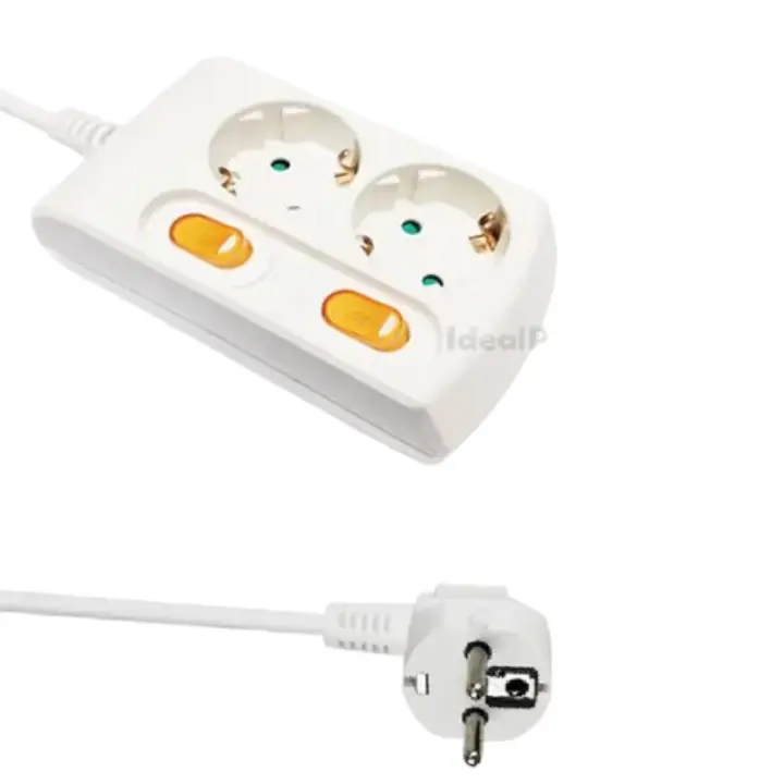 Regleta De Enchufes Con Interruptor Individuales 1 Interruptor Principal, 3680W, 250V, 1.5M, Blanco - 1