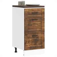 vidaXL Mueble bajo de cocina porto madera reconstituida en color Gris sonoma/Gris hormigón/Roble Sonoma y más | almacenamiento funcional diseño moderno para baño dormitorio sala - details 8