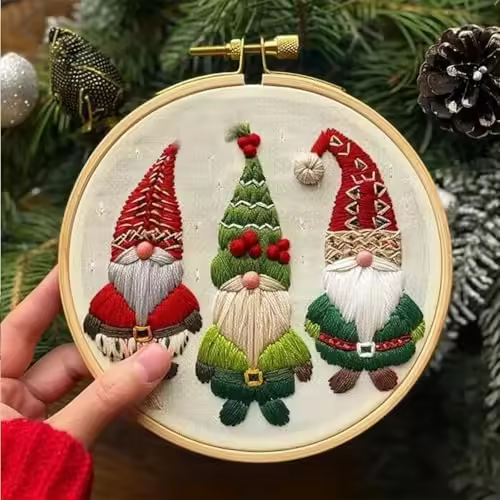Kit de bordado navideño, kit de bordado de belén, kits de bordado navideño para adultos, kit de bordado para principiantes para adultos, kit de bordado DIY para decoración de la habitación del hogar, regalo - 1