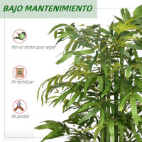 HOMCOM Árbol de Bambú Artificial en Maceta 180 cm Planta Falsa para Interiores y Exteriores para Decoración de Salón Oficina Hogar Ø17x180 cm Verde - details 2