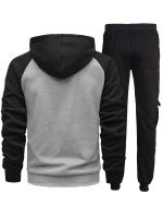 Chaqueta con capucha de dos piezas de otoño e invierno para hombre + mono, traje deportivo informal para hombre - details 18