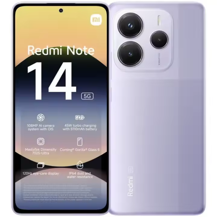 Xiaomi Redmi Note 14 5G 8+256 GB 8GB RAM 6.67" AMOLED FHD+108 MPx Dimensity 7025-Ultra  5.100 mAh NFC Version Global - 1