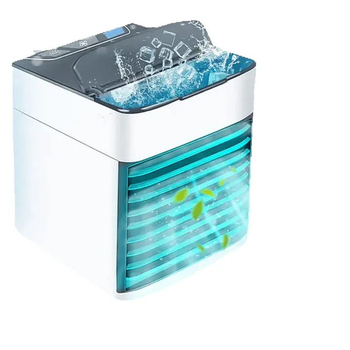 Mini Aire Acondicionado Portátil, Humidificador, Purificador, filtro de Aire, Diferentes Luces LED, Conexión USB ajustable - 1