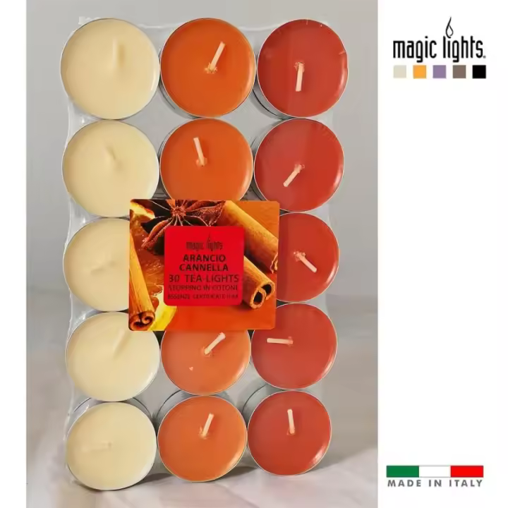 Pack 30 Velas con Aroma Naranja-Canela 3,7cm Magic Lights - 1