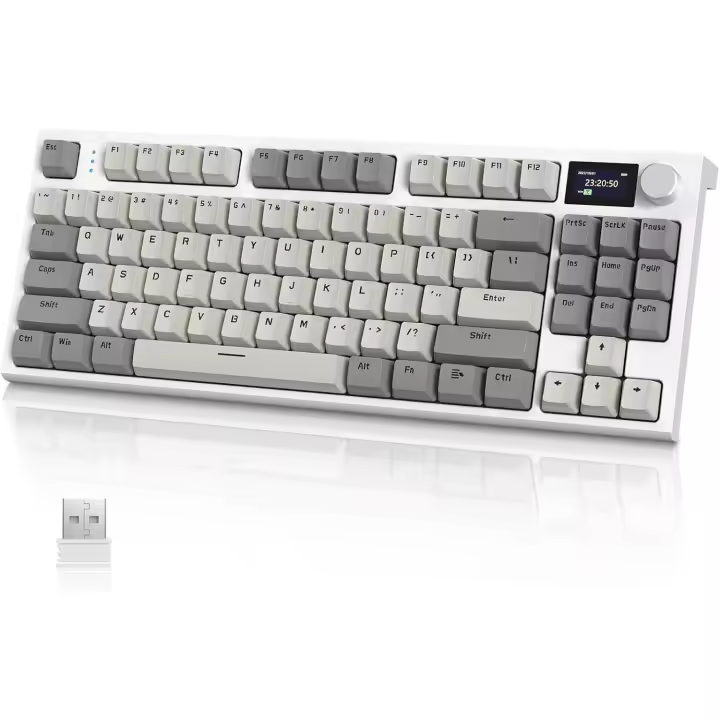 Teclado mecánico para juegos K86 Washer, teclado RGB inalámbrico con pantalla TFT a color, botón giratorio e interruptores lineales intercambiables en caliente. - 1
