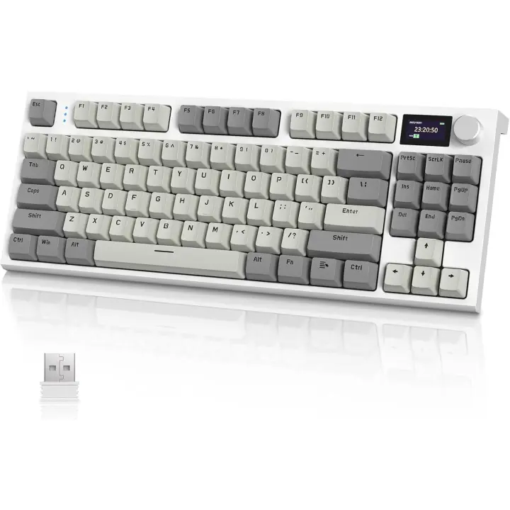 Teclado mecánico para juegos K86 Washer, teclado RGB inalámbrico con pantalla TFT a color, botón giratorio e interruptores lineales intercambiables en caliente. - 1