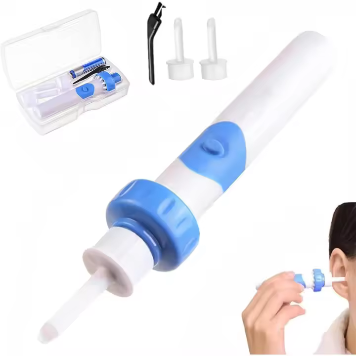 Herramienta para eliminar cerumen, aspiradora Ear Savvy inalámbrica: kit suave y potente para eliminar cerumen, aspiradora eléctrica de succión para oídos, con 2 cabezales de repuesto (1) - 1