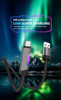 Cable De Carga Rápida RGB 120W 6A USB Tipo C Con Luz Ambiental RGB Cable De Carga Y Sincronización De Datos Material PVC Braided - details 0