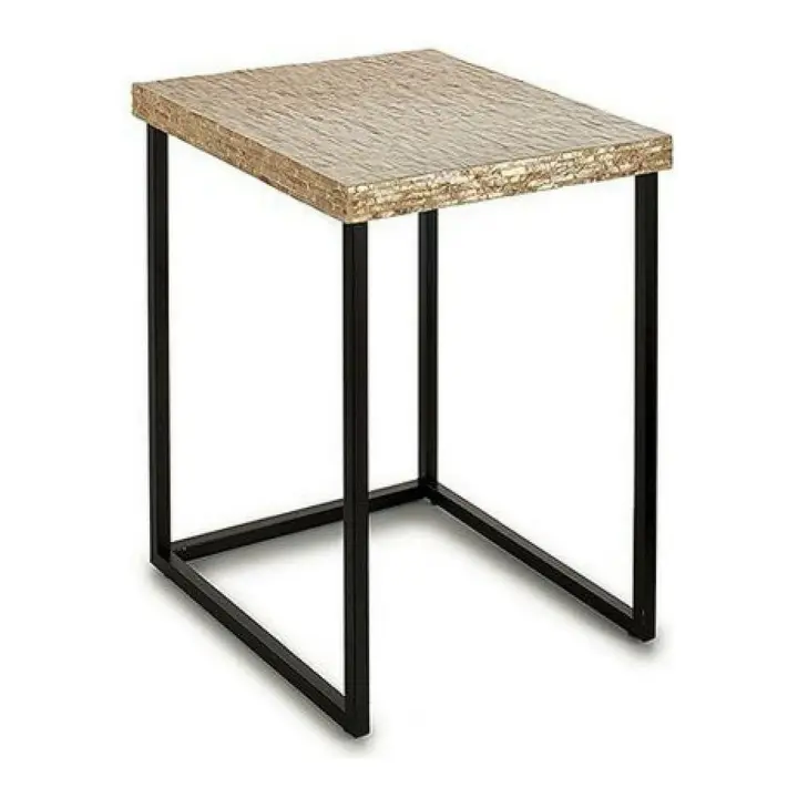 Mesa auxiliar Blanco Beige Dorado Metal Nácar 47 x 62 x 47 cm - 1