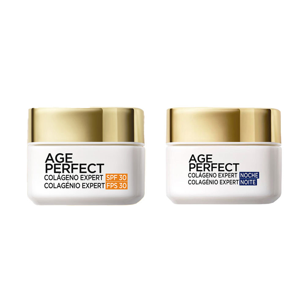 L'Oréal Paris | Age Perfect Colágeno Expert Crema de Noche Reafirmante para Pieles Maduras - 50ml + Crema de Día SPF 30 - 50ml