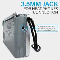 Ociodual Radio de Mano BC-R2033 Analógica Mini Sintonizador AM/FM Altavoz Integrado Conector para Auriculares Jack 3.5mm - details 4