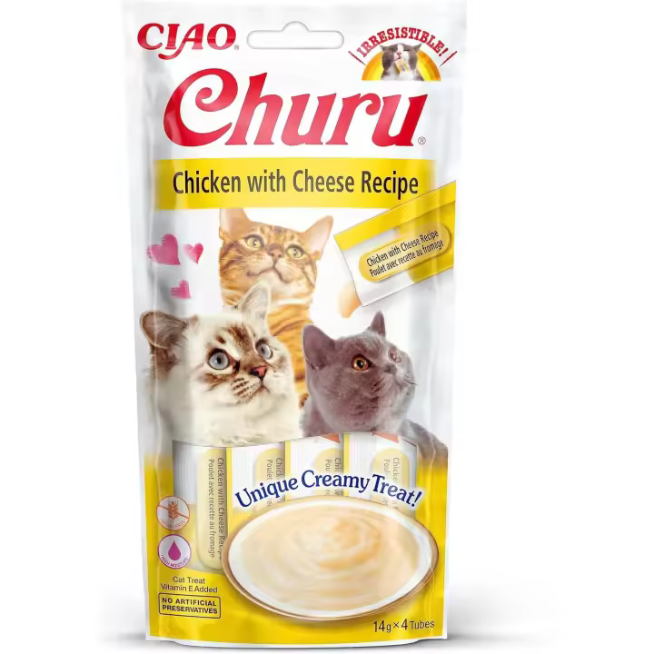 Pack de 3  Churu Snack Puré Receta De Pollo Con Queso Para Gatos 4X14gr - 1