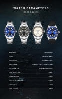 Reloj De Diversión Para Hombre CADISEN 38mm Japonés NH35A Mecánico Vidrio De Zafiro Date Luminoso 200M Impermeable Acero Inoxidable - details 3