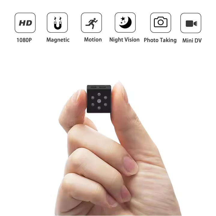 proAMEDEN Mini cámara de vigilancia, pequeña cámara oculta 1080P HD 30fps proAMEDEN Cámara de vigilancia y seguridad portátil con visión nocturna y detección de movimiento para el hogar, automóvil, dron, oficina,e.t.c - 1