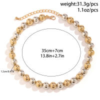 Collar Corto De Bolas Grandes Para Mujer Accesorio De Cuello Con Cadena Joyería De Moda 2024 Pulsera Encantos Tendencia - details 0