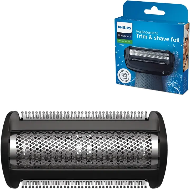 Philips Cuchilla de Repuesto Bodygroom TT2000/43 para Afeitadora Recortadora Corporal Masculina (Pelo de la Espalda, Cara, Pierna, Axila, Barba), Depilación Masculina, Cabezal de Recambio, compatible con Philips Serie 7000, 5000  y 3000 - 1