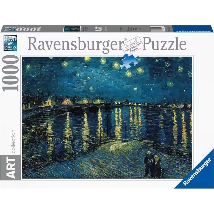 Puzzle: La Noche Estrellada de Van Gogh, 1000 Piezas, Ravensburger - Puzzles para Adultos, Rompecabezas para Adultos, 70x50cm - 1