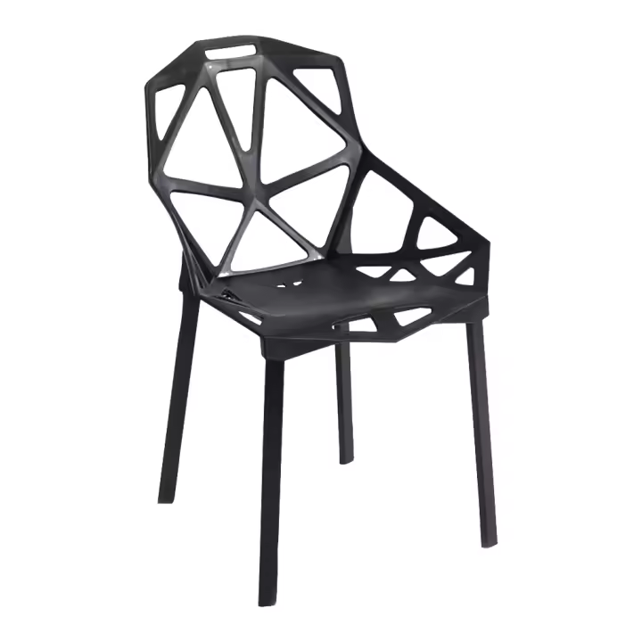 ORION91 Silla ELECTRA Color Negro 🖤 Acero y Polipropileno 54x59x80cm Comedor Oficina Salón Teletrabajo Cocina - SpazioLuzio - 1