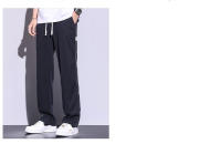 Pantalones Casuales Para Hombre Lyocell Verano Transpirables Moda Coreana Rectos Cómodos Suaves De Cintura Media Con Bolsillos - details 6