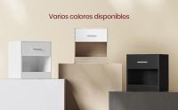 VASAGLE Juego de 2, Mesita de Noche, Mesa Auxiliar con Cajón, Asa, Compartimento Abierto, para Dormitorio, Salón, Blanco Clásico/Beige Natural y Blanco Clásico/Negro Clásico - details 3