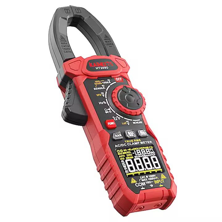 Pinza Medidora INRUSH KAIWEETS HT208D, sensor NCV, probador de tomacorrientes GFCI, prueba de cable nulo y cable vivo, pinza medidora True-RMS, funciones avanzadas - 1