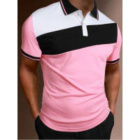 Camisa Polo Hombre Verano Manga Corta Color Contraste Ajustada Para Golf Y Deporte Estilo Casual Transpirable Polyester - details 3