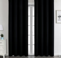 Cortinas Negras De Bloqueo Alto Para Sala De Estar Cortinas Listas Para Ventana Para Dormitorio Material 100% Poliéster - details 1