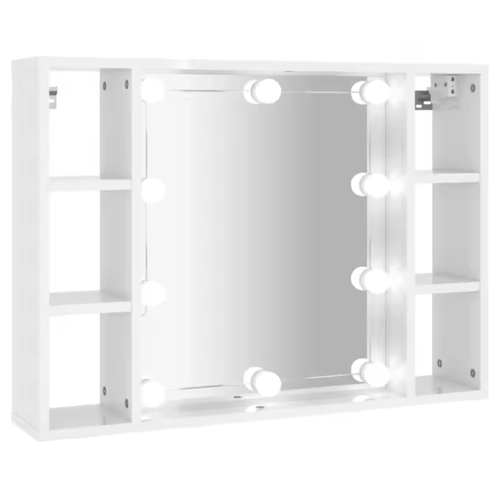VidaXL Mueble con Espejo y Bright LED Blanco 76x15x55 cm - 1
