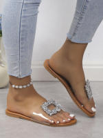 Sandalias De Mujer Con Lentejuelas Y Suela Gruesa Para Uso Versátil Y Exterior Flip Flops De Resina Con Diamantes - details 8