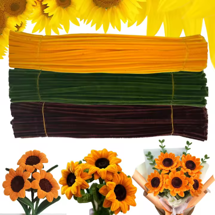 150/300 Piezas De Linterna De Tubo Chenille Set De 3 Colores Para Artesanía Y Decoración DIY Suministros De Flores - 1