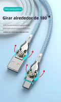 Cable De Carga Rápida Con Rotación De 180 Grados USB a a Tipo C Braided De Aleación De Zinc Con Luz Cable De Datos Micro USB Para Juegos - details 3
