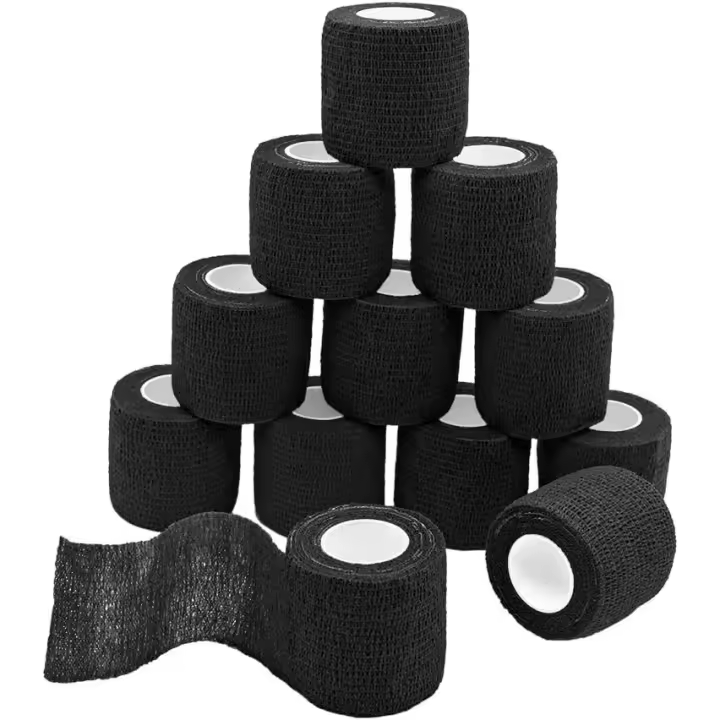 12 Rollos de Cinta adhesiva de 5 cm x 4,5 m, elástico, Deportiva, autoadhesiva, impermeable, para Manos, Pies y rodillas, esguinces. - 1