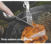 Cuchutlería Plegable Para Camping Multifuncional Portátil Incluye Cuchillo Cucharita Cuchara Abrebotellas Y Abrecajas Equipamiento Para Picnic - details 14
