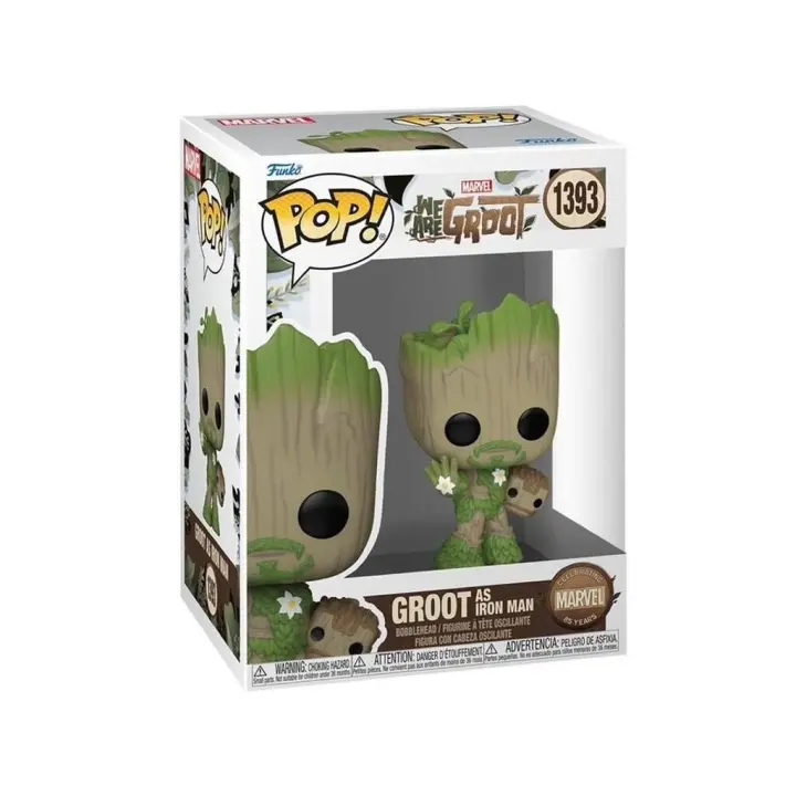 Funko Pop Marvel We Are Groot Figura Groot como Iron Man con Cabeza Oscilante 79516 - 1