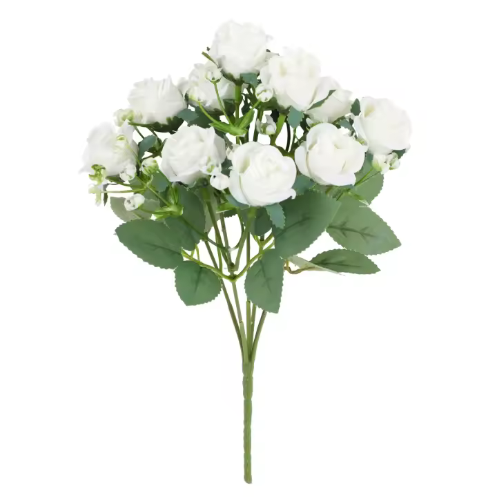 Nueva Arreglo De Rosas Artificiales En Vaso Para Decoración De Hogar Boda Fiesta Cumpleaños Regalo De Aniversario Decoración De Casa - 1