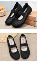 Zapatos Planos Para Mujer Slip on Plegables Con Punta Cuadrada Y Salida Hollow Fashion Casual Para Madres Zapatos Vulcánicos De Tela Algodón - details 14