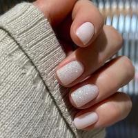 Juego De 24 Piezas De Uñas Postizas De Acrílico Con Diseño De Bocanada Y Puntos En Blanco Florido Uñas Postizas Francesas Para Baile De Ballet Longitud Media - details 10