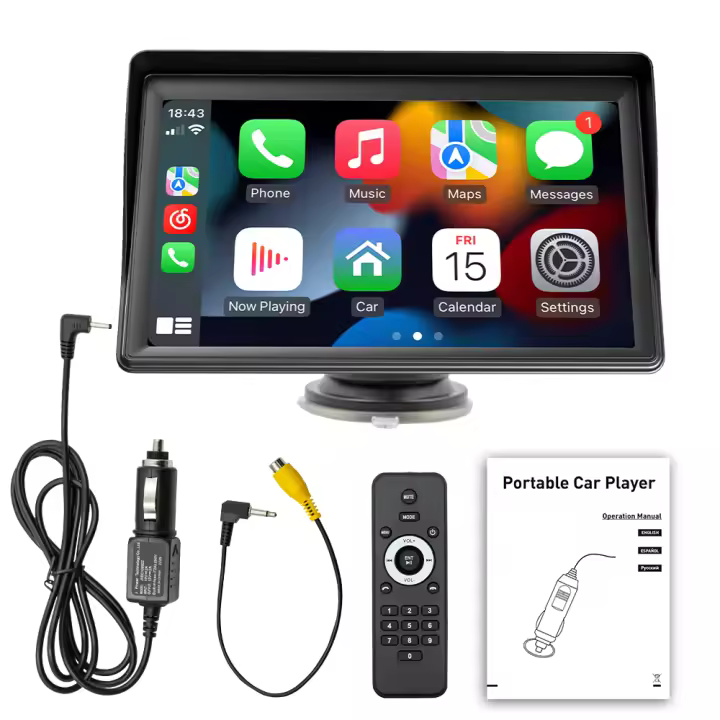 Juguete Inteligente BQCC 7 Pulgadas Transmisor FM Bluetooth Conectado Para Coche Soporte Carplay Y Android Auto MP5 B600W Universal - 1