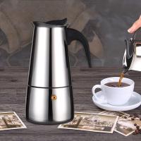 BIT Cafetera Italiana en acero inoxidable  para espresso 2/4/6/9 TAZAS Compatible con gas, vitrocerámica y estufa eléctrica. Uso doméstico y oficina. Cafetera Moka - details 5