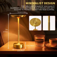 Lámpara De Mesa Inalámbrica Recargable Con Sensor Táctil Luz Nocturna LED Para Lectura Decoración De Habitaciones Restaurantes Hoteles Bares - details 4