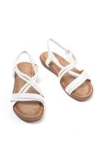 Paloma Wang sandalias doradas mujer con mini cuñas con la plantilla acolchada con tiras trasera elásticas - details 17