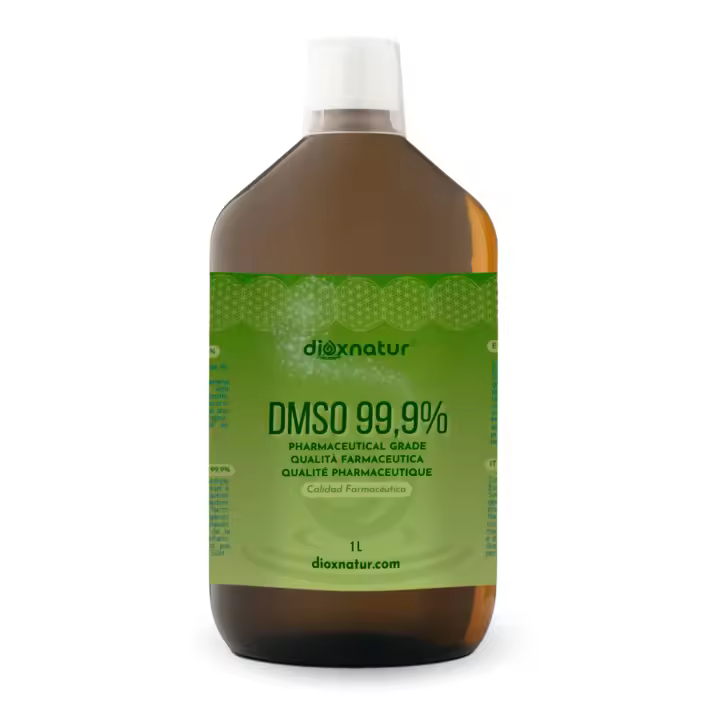 Dioxnatur DMSO 99,9% 1 litro Dimetilsulfóxido Grado Farmacéutico - Botella + Spray Vaporizador cristal ámbar - 1