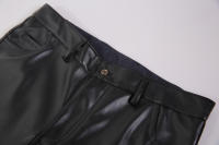 Pantalones De Cuero PU Para Hombre Estilo Punk Ajustados Con Cierre De Cremallera Y Bolsillos Longitud completaSeasons: Primavera Otoño - details 4