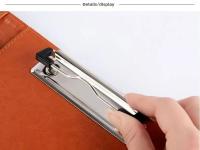 Portafolios De Negocios A5 Para Documentos Con Clip De Metal Organizador De Papelería Para Oficina Estuche De Cuero PU - details 2