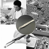 Juego De 2 Pinzas Precision Acero Inoxidable Antiestática Para Electrónica Herramientas Manuales Curvas Y Rectas Para Reparación De Teléfonos Móviles - details 0