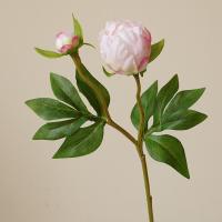 Arreglo De Flores De Seda Estilo Europeo Con Dos Cabezas De Peonía Simuladas Decoración Suave Para Bodas Y Hogar Arte Floral - details 6