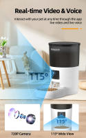 ROJECO Dispensador Inteligente De Alimentos Para Gatos Y Perros 3L Recargable Con WIFI Control Remoto Para Alimentación Automática - details 3