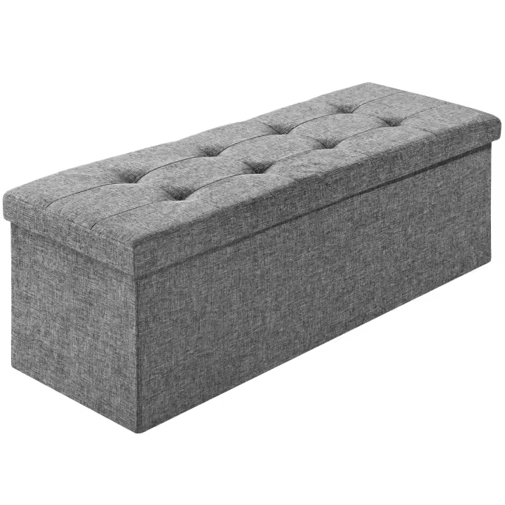 Tectake - Banco-arcón plegable con compartimiento de almacenaje rectangular 110 x 38 x 38 cm, Asiento estable, Plegable y compacto, Mucho espacio de almacenamiento en el interior - 1